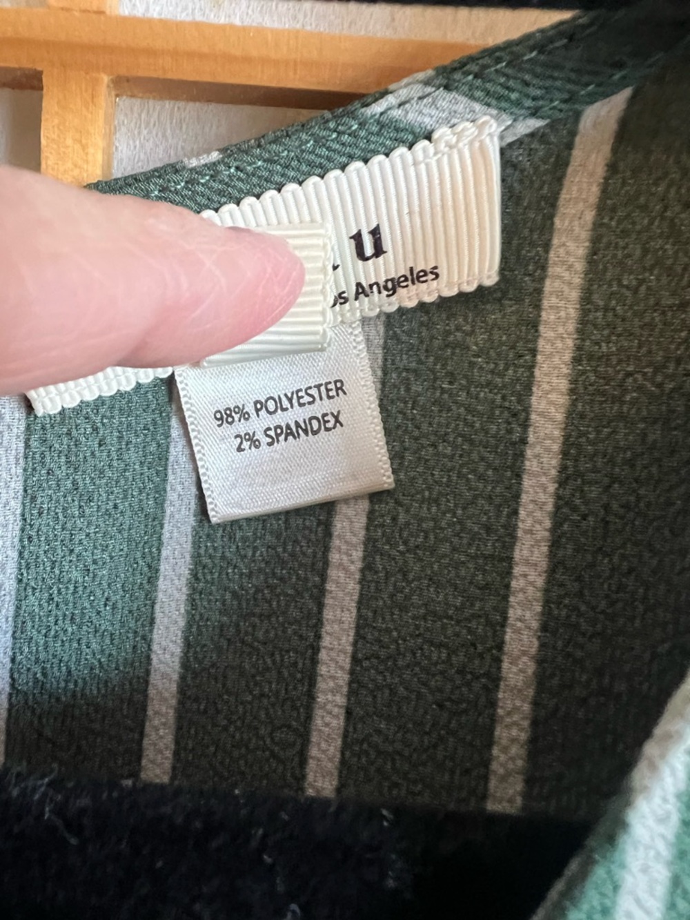 Monteau Green Striped Jumpsuit Medium Sleeveless Wide Leg Button Front Pockets - Picture 4 of 13